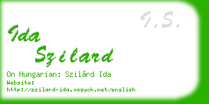 ida szilard business card