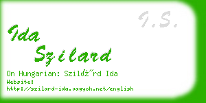 ida szilard business card